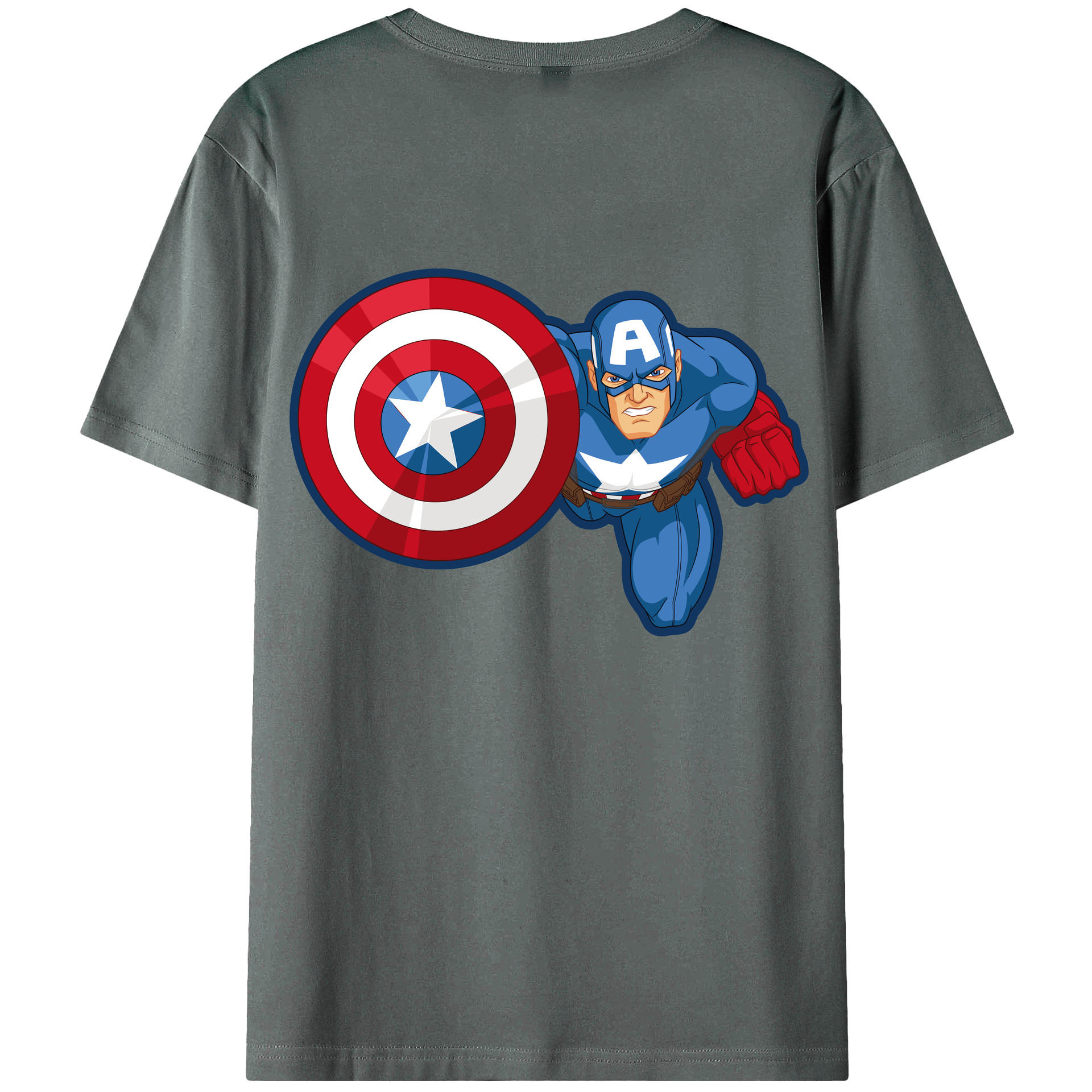 （画像用） アベンジャーズ The Avengers 綿100％ メンズ半袖Tシャツ（バックプリント） 通気性